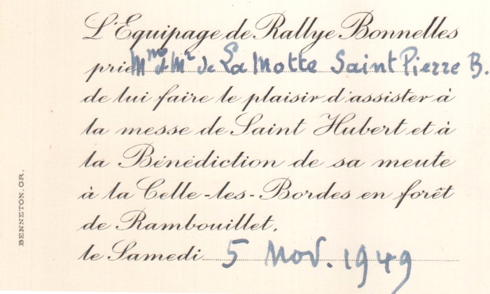 Bonnelles - Archives du Château de Montpoupon - Don à la Société de Vènerie (3)